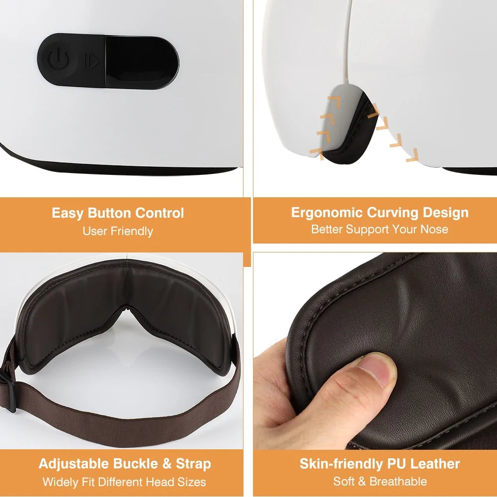 Relaxing Eye Massager: Hot Compress, Vibration, Anti-Wrinkle Care